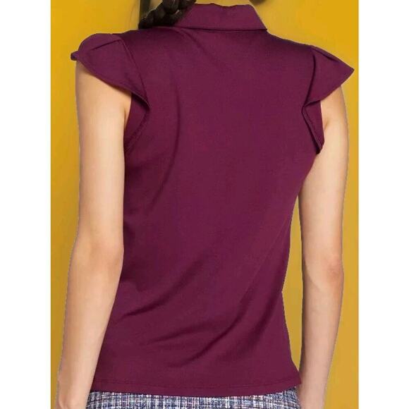 Lady Hagan Womens M Clubhouse Flutter Sleeve Golf Beet UPF 50 XL NWT A111 NICE - Picture 2 of 4